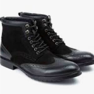 ZANZARA Black Suede and Leather Boots